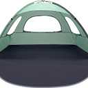 WhiteFang Beach Tent Anti-UV Portable Sun Shade Shelter for 3/4/6/8 Person, Extendable Floor with 3 Ventilating Mesh Windows Plus Carrying Bag, Stakes and Guy Lines (Mint Green)