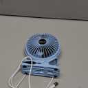 BESKAR Clip on Fan, Portable Small Desk Fans with Strong Airflow, 3 Speeds with Personal Fans Sturdy Clamp, Quiet Desk Fan & Clip Fan with USB Cord Powered - No Battery (Sky Blue)