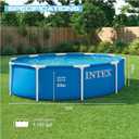 INTEX Metal Frame 10 ft x 30 in Above Ground Pool Set, Round Swimming Pool with Steel Frame, 330 GPH Cartridge Filter Pump, and Type H Filter Cartridge