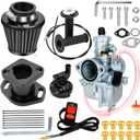 FVRITO Mini Bike 212cc Carburetor Throttle Cable Assembly Jets Kit for Predator 212 196cc 224cc Coleman CT200U BT200X CT200U-EX RB200 Baja Warrior MB200 Axis M200 KT196 Go Kart Performance Parts (Black)