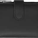 GAEKEAO Small Wallets for Women Leather RFID Blocking Bifold Zipper Pocket Wallet Card Case Purse with ID Window