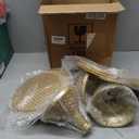 HBlife 3 PCS Gold Cake Stand Set (8"/10"/12" Plate) for 6-10 Inch Cakes, Dessert Table Display Set, Cupcake Stand for Party, Wedding, Birthday, Baby Shower, Anniversary (Metal)