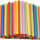 200 Pcs Jumbo Smoothie Straws,Colorful Disposable Wide-mouthed Large Straw.