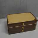 3 Layer Wooden Drawers Jewelry Box Vintage Style Jewelry Organizer with Acrylic Cover, Jewelry Storage Display Box for Ring Earrings Necklace Bracelet Box for Women and Girls(Walnut Color) (A)