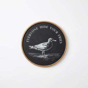 GWFSJYU Funny Seagull Framed Wall Art, Seagull Wall Decor, Vintage Beach Coastal Round Canvas Prints Wall Art, Modern Sea Bird Wall Hanging Decor for Bedroom Bathroom Living Room, 10”x10”in