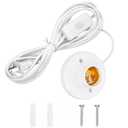 15 FT Light Bulb Base with Cord E26/E27 Light Socket with On/Off Switch, 110V-250V Lamp Base for Light Socket with Cord, Light Bulb Socket with Plug-in Lamp Holder Base for Desktop,Include Screw
