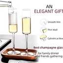 YARYOUNG Set of 12 Square Champagne Glasses, 6 oz Capacity, Premium Crystal Clear Glass