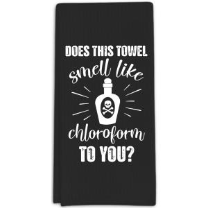 Funny Gothic Kitchen Towels, Spooky Skull Decorative Towels for Bar Kitchen Bathroom (Black)