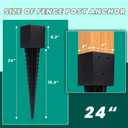 1 Pcs 4"x4" Fence Post Anchor Ground Spike, (Actual: 3.6"x3.6")