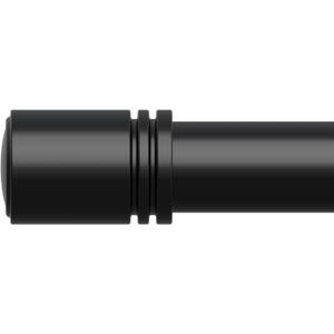 Curtain Rods for Windows 66 to 120 inches, 6/8 inch Diameter Adjustable Length End Cap Style Curtain Rod Set, Decorative Curtain Rod with Brackets - Black