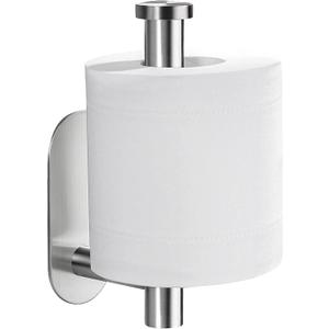 YIGII Toilet Paper Holder Self Adhesive - Adhesive Toilet Roll Holder no Drilling for Bathroom Stainless Steel Brushed (Silver)