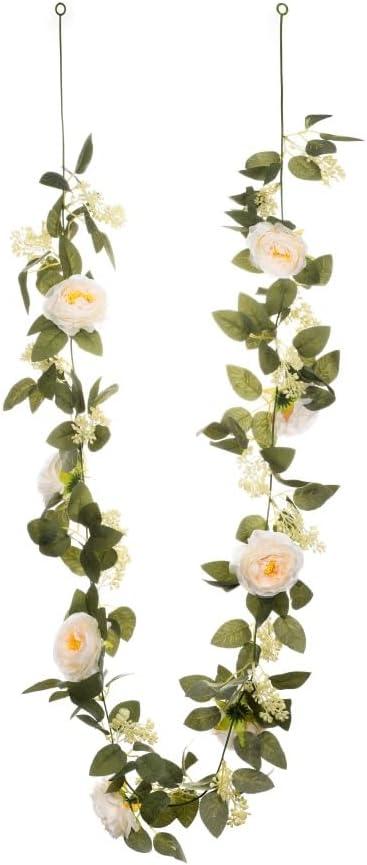 SUQ I OME 1 Pack of Artificial Rose Vine Flowers Plants Fake Flower Vine for Wedding Home Garden Craft Art Decor Valentine's Day Mother's Day Party Decoration,Champagne