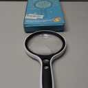 Large Magnifying Glass with Lights,10X 25X 45X 60X Handheld Lighted Magnifier, 5in Page Magnifier LED Lights, Magnifying Glass for Reading Small Prints & Low Vision Seniors with Aging Eyes