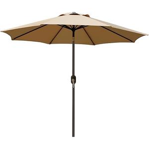 9' Outdoor Patio Umbrella, Outdoor Table Umbrella, Yard Umbrella, Market Umbrella with 8 Sturdy Ribs, Push Button Tilt and Crank