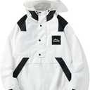 GRAY MONSTER Mens Hiking Outdoor Recreation Softshell Jackets Waterproof Lightweight Jacket Rain Hood Windbreakers Raincoats, XL, White