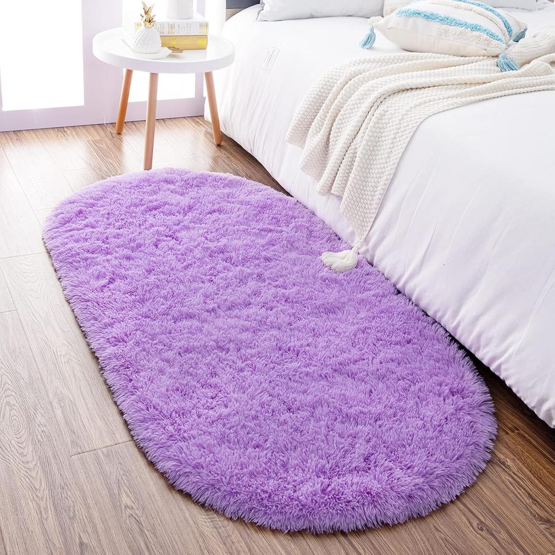Noahas Ultra Soft Fluffy Bedroom Rugs Kids Room Carpet Modern Shaggy Area Rugs Home Decor 2.6' X 5.3', Purple