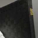 4 ft. Short Woven Fiber Folding Screen - Black - 3 Panel