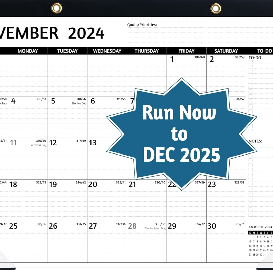 Desk Calendar 2024-2025 – Jul 2024 – Dec 2025, 18 Monthly Desk Calendar, Large Desk Calendar 2024, 22'' x 17'', 2024-2025 Desk/Wall Calendar with Desk Pad, To-do Lists, Ruled Blocks, Corner Protectors