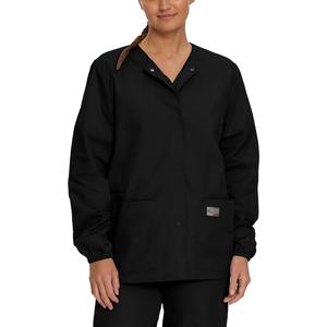 Amazon Essentials Women's Scrub Snap Jacket, Black, Medium