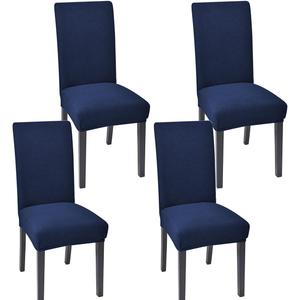 Aertiavty Chair Covers for Dining Room Set of 4 Kitchen Chair Covers, Dining Room Chair Seat Covers Chair Slipcover Parsons Chair Covers, Navy Blue