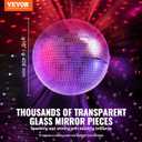 VEVOR Mirror Disco Ball, 16 Inch Party Mirror Ball with Hanging Ring, Large Lightning Disco Ball Party Decorations, Ideal for DJ Club, Stage, Wedding, Birthday, Christmas, New Years Celebration