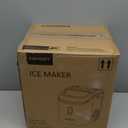 EUHOMY Nugget Ice Maker Countertop with Handle, Ready in 6 Mins, 34lbs Per Day, Removable Top Cover, Auto-Cleaning, Portable Sonic Ice Maker with Basket and Scoop, for Home/Party/RV/Camping (Black)