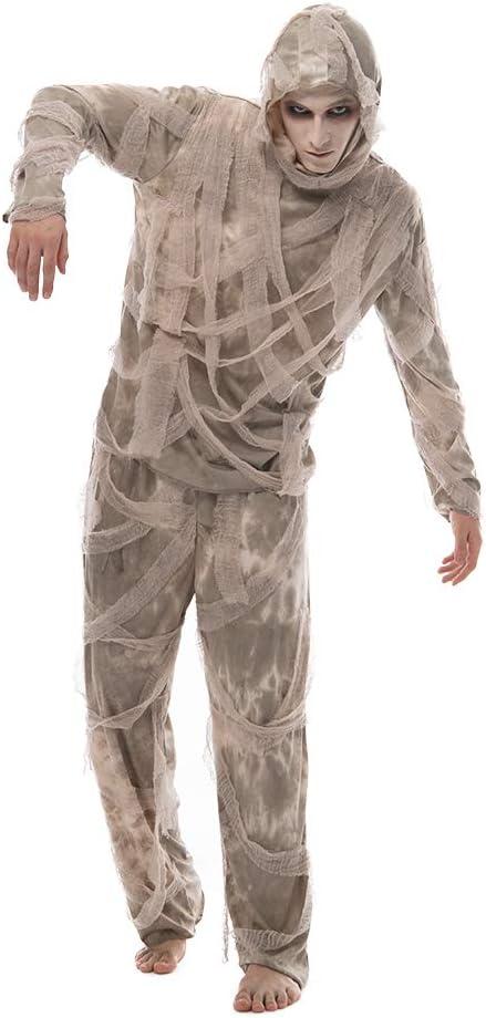 EraSpooky Halloween Mummy Costume Men Horror Fancy Dress Adult Egypt Costume (Medium)