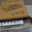 MAJALiS Dish Drying Rack Over The Sink, Expandable Stainless Steel Dish Drainer for Small Kitchen Counter Space Saving, RV Compact Plate Strainer In Silver Metal with Hanging Adjustable Utensil Holder