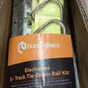 Elechomes E Track Tie-Down Rail Kit22 Pcs Set Etrack kit 6 Rails, 2 Ratchet Straps, 6 Rope Tie Offs, 6 O Ring Anchors, 2 Single Slot Anchors Securing Accessories for Garages Vans Motorcycle Silver