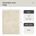 Valenrug Washable Rugs 7x9 - Non Slip 7x9 Area Rugs for Living Room, Stain Resistant Area Rugs for Bedroom, Foldable Machine Washable Area Rug(7'x9', Beige)