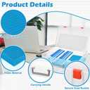 2 Pack Foam Name Badge Holder with Plastic Case Blue Foam Id Badge Holder Name Tag Tray Organizer Box with 48 Name Card Holders Badge Display Storage for Desk Office School