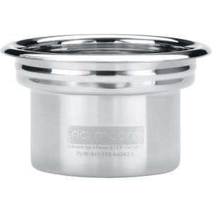 Normcore 58mm to 49mm Step-Down Portafilter Basket Kit  0.18mm Holes  Fits 58 mm Bottomless Portafilters  Includes 49mm Funnel, 0.8mm Puck Screen, 200 Papers