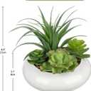 Large Artificial Succulents Plants Faux Succulents in Pots Fake Succulent Arrangement Potted Plants with White Ceramic Pot for Office Desk Bathroom Shelf Living Room Indoor & Outdoor Home Decor