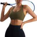 RUNNING GIRL High Impact Sports Bras for Women,Racerback Running Bra Workout Crop Tank Tops Longline Sports Bra Push up (M)