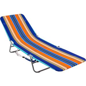 Rio Brands Portable Folding Backpack Beach Lounge Chair with Backpack Straps and Storage Pouch, Color Multi Stripe