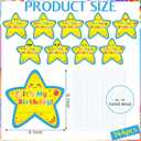 Mooliwe 144 Pcs It's My Birthday Star Adhesive Badges Sticker Birthday Star Teaching Cutouts for Classroom Bulletin Boards Decorations with 300 Adhesive Dots Office School Party Decor DIY Craft, 6.1 x 6.1 inches
