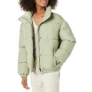 Amazon Essentials Women's Relaxed-Fit Mock-Neck Short Puffer Jacket (Previously Daily Ritual), Sage Green, 4X 
