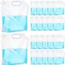 Zubebe 20 Pcs x 1.3 Gallon Collapsible Water Emergency Container Bag 26 Gallon Freezable BPA Free Food Grade Clear Plastic Storage Foldable Bottle for Camping Riding