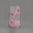 Wihytec Pink Lily Flowers Phone Case for iPhone 16 PRO Pink Lily Case Cover Clear Phone Case Four Corner Reinforced Shockproof Girly Women Phone Cover Transparent Case