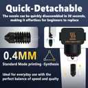 3 x 3pcs Nozzle for Bambu Lab A1 Mini/A1 Print Head, Upgraded High Temperature Wear-Resistant Removable Hardened Steel 0.4mm Nozzle can be Replaced for Bambu Lab A1/A1 mini 3D Printer Hotend