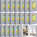 Yeaqee 20 Packs Photo Album 4x6 Small Picture Album Linen Cover Memory Book with Front Window 26 Clear Pages Hold 52 Pictures for Wedding Anniversare Family Baby(Gray)