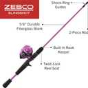 Zebco Slingshot Spincast Reel and Fishing Rod Combo, 2-Piece Fishing Pole, Right-Hand Retrieve, Pre-Spooled with 10-Pound Zebco Line, 30