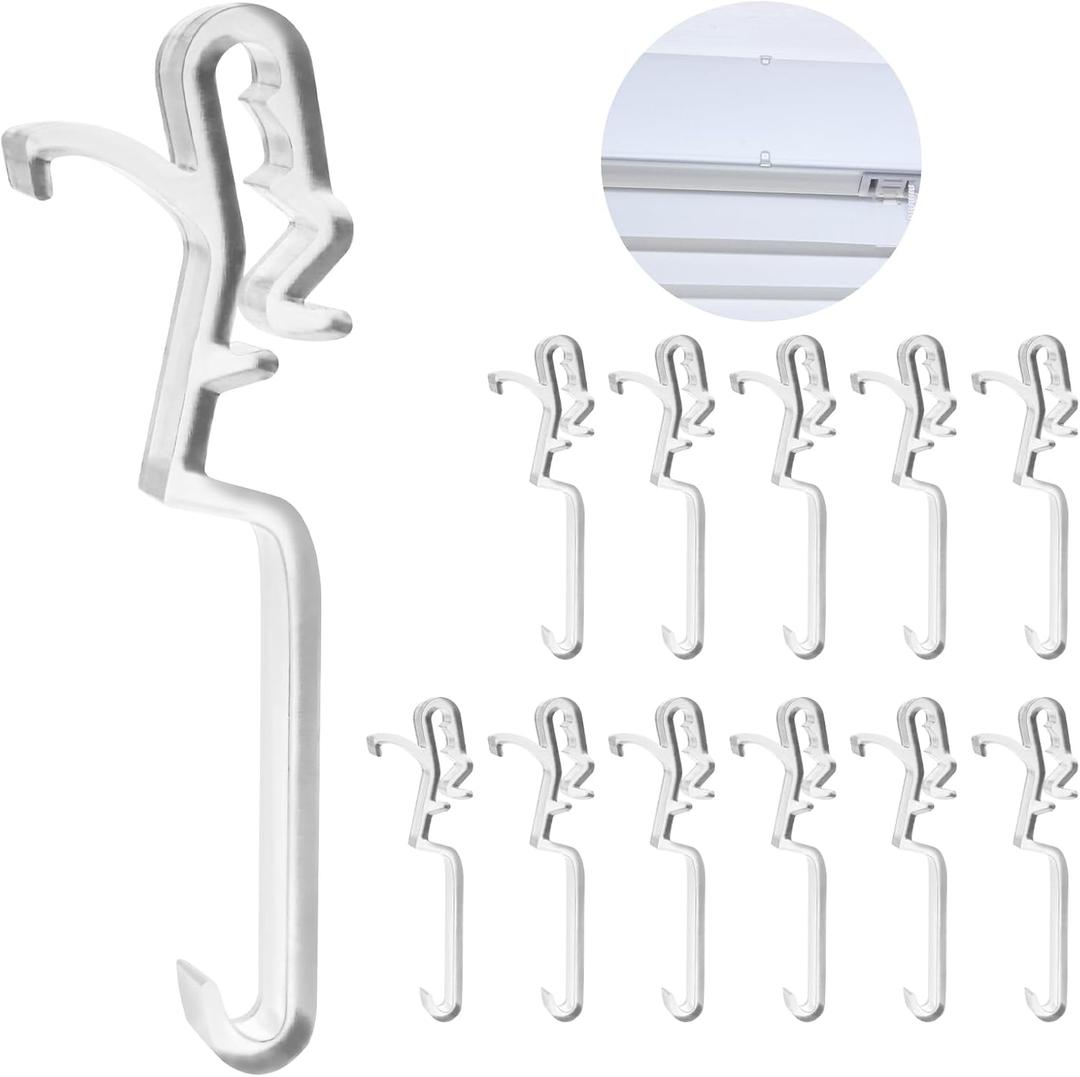 Clips for Hunter Douglas Blinds, 12Pcs Clear Valance Clips Replacement Parts for Hunter Douglas Country Woods and Faux Wood Blinds (Measures 3" Top to Bottom, 2-9/16" Clamp Area)