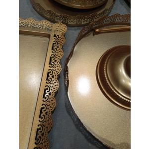 Gold Cake Stand Metal Dessert Table Display Set Tiered Cupcake Holder Fruit Candy Donut Plate Serving Tower Tray Platter (Gold)