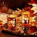 Honeydak Set of 2 Shabbat Candles Holders Gold Jewish Judaica Gift Set Electroplated Glass Modern Shabbat Candlestick Holders for Tea Lights Hanukkah Gifts