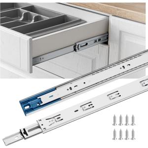 goldenwarm 5 Pair Soft Close Drawer Slides 20 Inch  Heavy Duty Full Extension Drawer Glides, Ball Bearing Side Mount Cabinet Rails, 100 LB Capacity Smooth Quiet Close for Kitchen Furniture Drawers