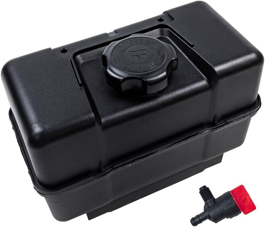691993 Fuel Tank 4 Quart w/ Shut Off Valve & Fuel Cap | Fit for Briggs & Stratton Lawnmower Remote Mounting, Lawn Garden Equipment Engines, Snow Blower, Tiller, Log Splitter | OE# 691993 493337 490572