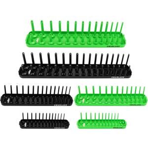 SWANLAKE Socket Organizer Tray, 6-Piece Socket Holder Tray, SAE and Metric, 1/4", 3/8", and 1/2" Drive Sockets Organizer for Toolboxes