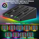 2 x Switch 2 Controller Charger Docking Station for 2025 Nintendo Switch 2 Joycon, Fast & Ergonomics Magnetic Charging Dock Station with RGB Lighting & for Joy con 2 Controller Accessories Kit (Black)