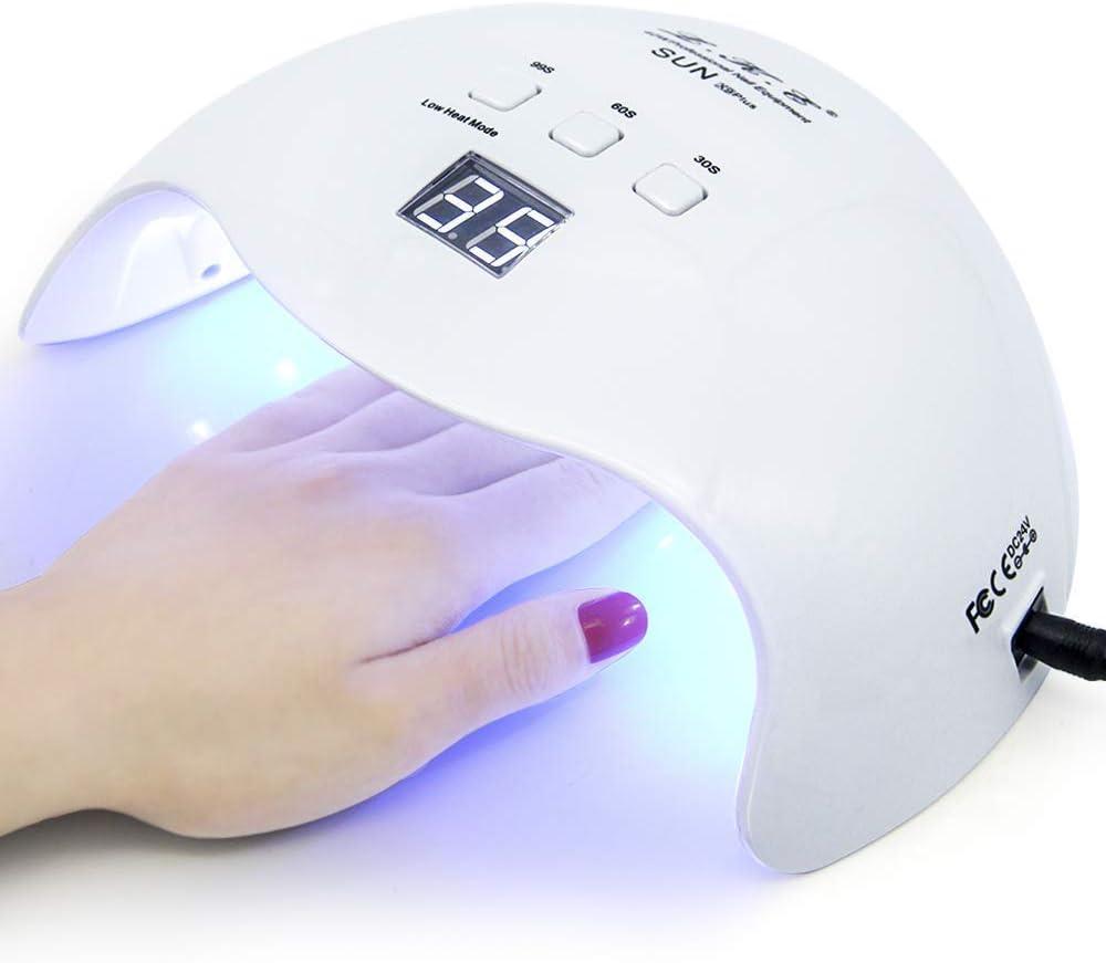 Gel UV LED Nail Polish Lamp, LKE Nail Dryer 40W LED Light with 3 Timers Professional for Nail Art Tools Accessories White